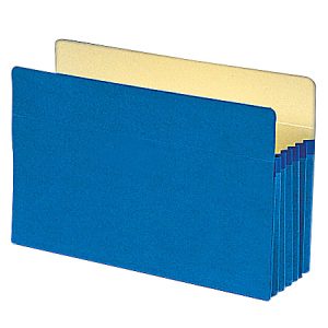 Smead® Color File Pockets, 5 1/4" Expansion, 9 1/2" x 14 3/4", Blue
