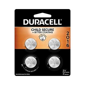 Duracell® 3-Volt Lithium 2016 Coin Batteries, Pack of 4