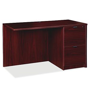 Lorell® Prominence 2.0 42"W Right Desk Return, Mahogany