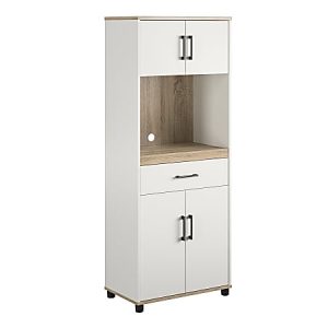 Ameriwood Home Whitmore 4-Door Tall Coffee Bar, 67-11/16H x 26-3/4W x 15-9/16D, White