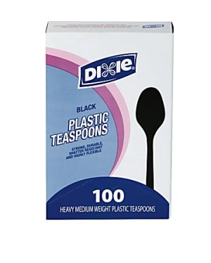 Dixie Medium-Weight Utensils, Spoons, Black, Box Of 100