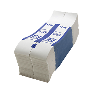 Sparco Kraft Paper ABA Bill Straps, 100, Blue/White, Box Of 1,000