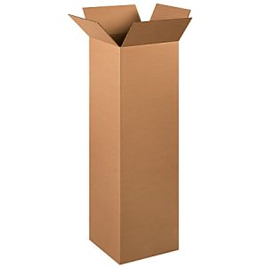 Partners Brand Tall Corrugated  Boxes, 12" x 12" x 40", Kraft, Pack Of 15