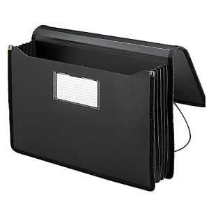 Smead Poly Premium Wallet, 5 1/4 Expansion, Legal Size, 16 1/2" x 10 1/4", Black