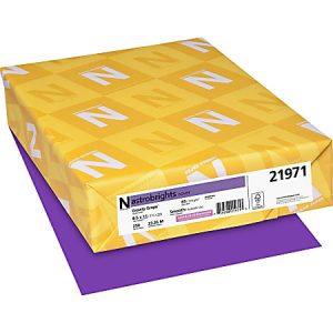 Wausau Astrobrights Laser/Inkjet Printable Multi-Use Cards, Letter Size (8 1/2" x 11"), Pack Of 250 Cards, 65 Lb, Gravity Grape
