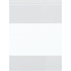 Partners Brand 2 Mil White Block Reclosable Poly Bags, 3" x 5", Clear, Case Of 1000