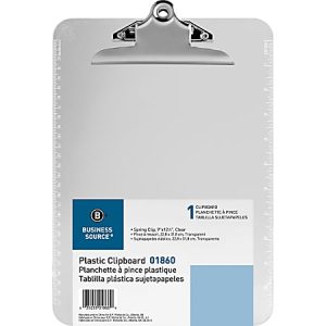 Sparco Plastic Clipboard, 8 1/2" x 12", Clear