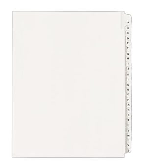 Avery Allstate-Style Collated Legal Exhibit Dividers, 8 1/2" x 11", White Dividers/White Tabs, AZ, Pack Of 26 Tabs