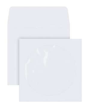 Office Depot Brand CD/DVD Window Envelopes, 5" x 5", White, Pack Of 50
