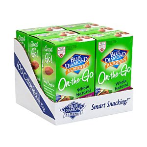 Blue Diamond Whole Natural Almonds, 0.63 Oz, Pack Of 42 On-The-Go Pouches