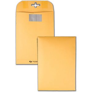 Quality Park Postage Savings ClearClasp Envelopes, 6" x 9", Brown Kraft, Pack Of 100