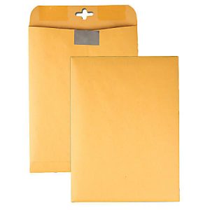 Quality Park Postage Savings ClearClasp Envelopes, 9" x 12", Brown Kraft, Pack Of 100