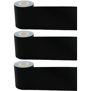 Teacher Created Resources Straight Rolled Border Trim, Black, 50 Per Roll, Pack Of 3 Rolls