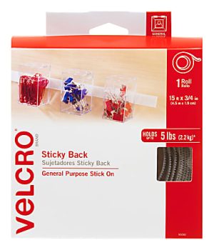 VELCRO Brand STICKY BACK Fasteners, 3/4" x 15', White