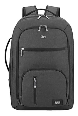 Solo Bags Grand Travel TSA Backpack With 17.3" Laptop Pocket, Gray