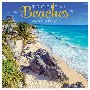 2024 TF Publishing Scenic Monthly Mini Wall Calendar, 7® x 7®, Tropical Beaches, January To December
