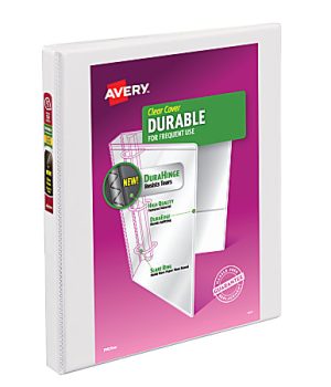 Avery Durable View 3-Ring Binder, 1/2" Slant Rings, White