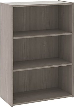 Sauder Beginnings 36"H 3-Shelf Bookcase, Silver Sycamore
