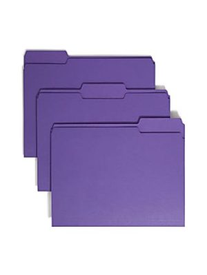 Smead® Color File Folders, Letter Size, 1/3 Cut, Purple, Box Of 100