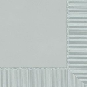 Amscan Lunch Napkins, 6-1/2" x 6-1/2", Silver, 100 Napkins Per Pack, Case Of 4 Packs