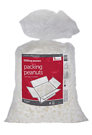 Office Depot Brand Loose-Fill Packing Peanuts, 5 Cu Ft
