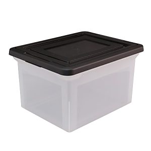Office Depot Brand File Tote, Letter/Legal Size, 18"L x 14 1/4"W x 10 7/8"H, Clear/Black