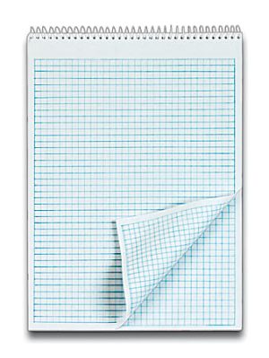 TOPS Docket Wirebound Quadrille Pad, 8 1/2" x 11", 35 Sheets, White