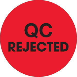 Tape Logic Preprinted Special Handling Labels, DL1256, QC Rejected, Round, 2", Fluorescent Red, Roll Of 500