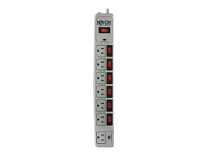 Tripp Lite ECO-SURGE 7-Outlet Surge Suppressor, 6', Cool Gray