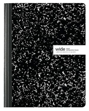 Office Depot Brand Composition Book, 7-1/2" x 9-3/4", Wide Ruled, 100 Sheets, Black/White