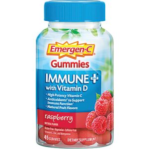 Emergen-C Immune+ Gummies For Immune Support, Raspberry, 45 Gummies Per Bottle