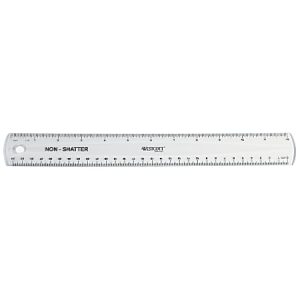 Westcott Shatterproof Ruler, 12", Clear