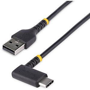 StarTech.com USB-A to C Right-Angle Charging Cable, 1'