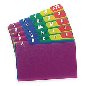 Oxford Poly Card Guides, A-Z, 4" x 6", Assorted Colors