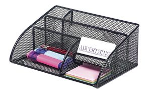 Office Depot Brand Mesh Angled Desk Organizer, Black