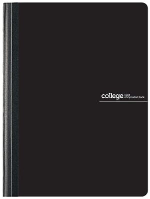 Office Depot Brand Poly Composition Book, 7-1/4" x 9-3/4", College Ruled, 80 Sheets, Black