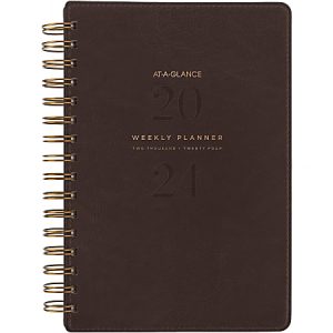 2024-2025 AT-A-GLANCE Signature Collection 13-Month Weekly/Monthly Planner, 5-1/2" x 8-1/2", Distressed Brown, January 2024 To January 2025, YP20009