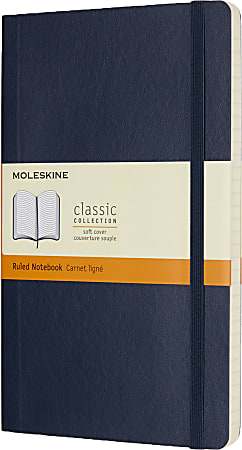 Moleskine Classic Soft Cover Notebook, 5 x 8-1/4, Ruled, 192 Pages, Sapphire Blue