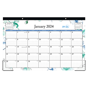 2024 Blue Sky Lindley Monthly Desk Pad Calendar, 17" x 11", January to December 2024, 100024