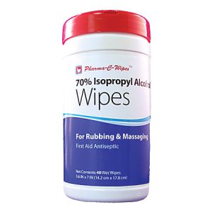 Pharma-C-Wipes 70% Isopropyl Alcohol Wipes, 5-1/2" x 7", Canister Of 40 Wipes