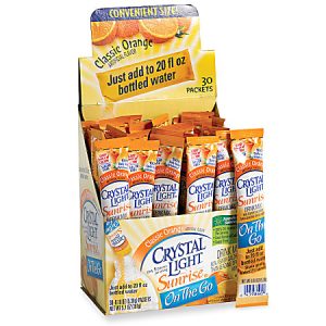 Crystal Light On-The-Go Mix Sticks, Classic Orange, 0.16 Oz, Box Of 30