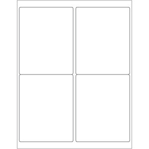 Tape Logic Inkjet/Laser Labels, LL129, Rectangle, 4" x 5", White, Case Of 400