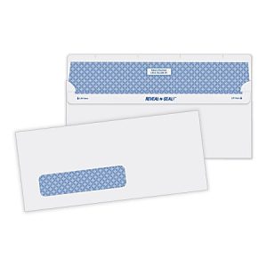 Quality Park #10 Reveal-N-Seal Business Security Window Envelopes, Bottom Left Window, Self-Sealing, White, Box Of 500
