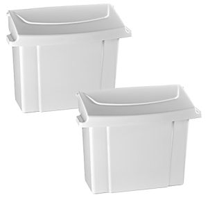 Alpine Sanitary Napkin Receptacles, 10" x 9" x 5", White, Pack Of 2 Receptacles