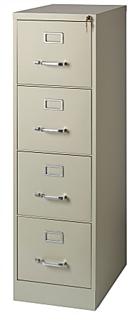 WorkPro 22"D Vertical 4-Drawer File Cabinet, Putty