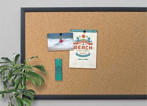 U Brands Cork Bulletin Board, 47" X 35", Black Wood Frame