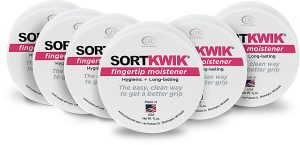 Lee Sortkwik Hygienic Fingertip Moisteners, 0.38 Oz, Pink, Pack Of 6 Moisteners