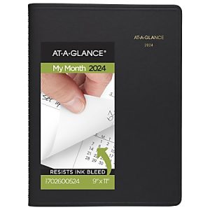 2024-2025 AT-A-GLANCE Monthly Planner, 9" x 11", Black, January 2024 To March 2025, 7026005