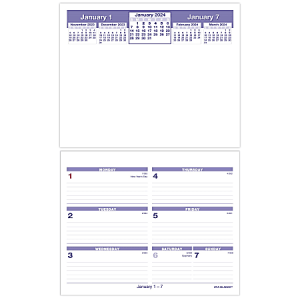 2024 AT-A-GLANCE Flip-A-Week Weekly Desk Calendar Refill, 6" x 7", January to December 2024, SW705X50