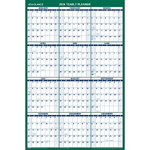 2024 AT-A-GLANCE Erasable/Reversible Vertical Wall Calendar, 24" x 36", January to December 2024, PM210S28